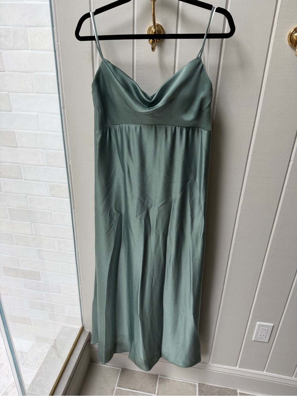 Satin Maternity Bridesmaid Dress Sage Green